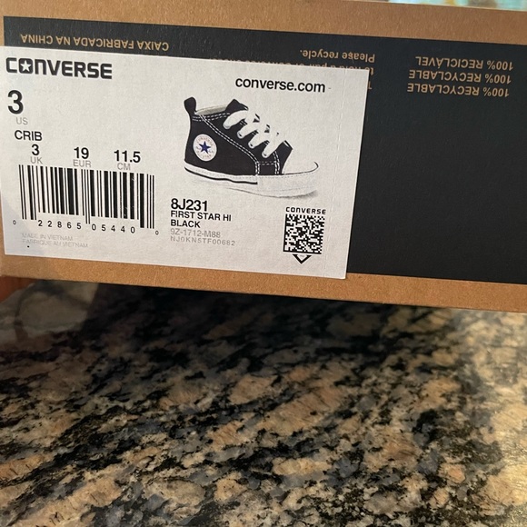 Infant Converse black Sz 3c - Picture 2 of 2